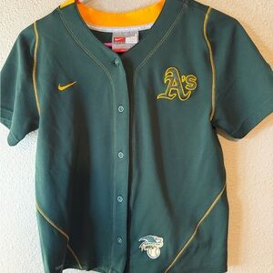 Athletics Nike Kids Dark Green and Yellow Jersey